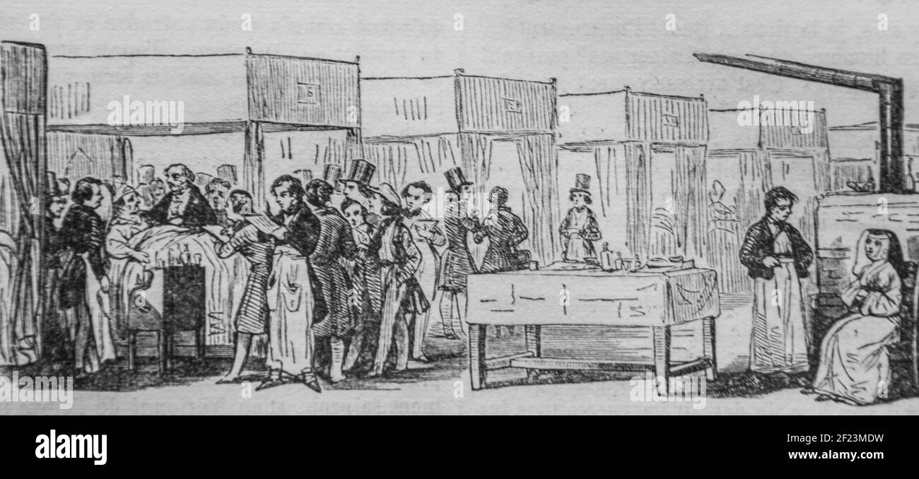 l'infirmier, les français peints par eux-memes,eieur n.j. philippart 1861 Stockfoto