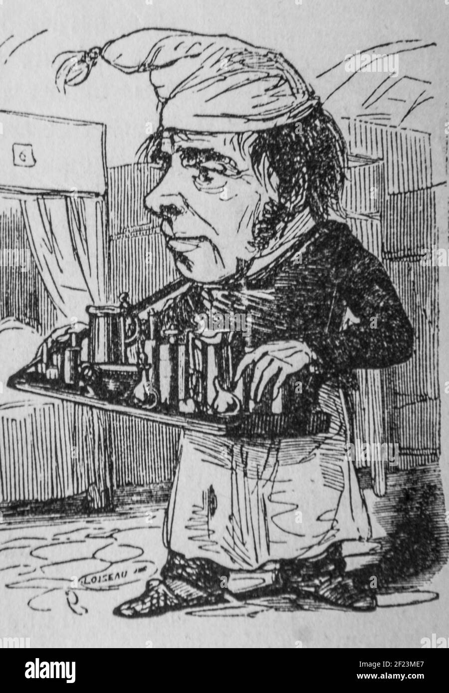 l'infirmier, les français peints par eux-memes,eieur n.j. philippart 1861 Stockfoto