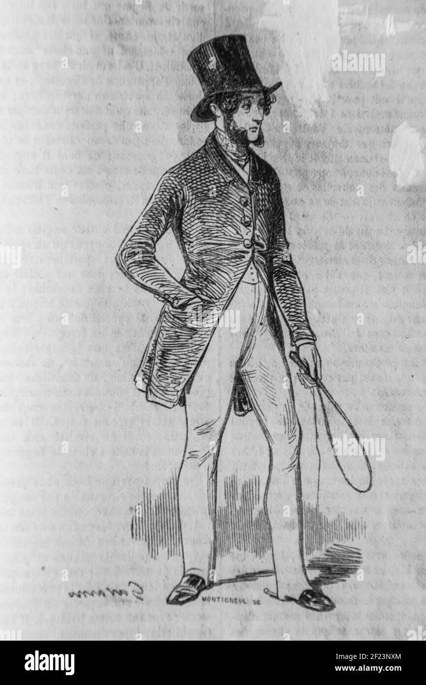 le Sportsman parisien, cavalier, les français peints par eux-memes,eitor n.j. philippart 1861 Stockfoto
