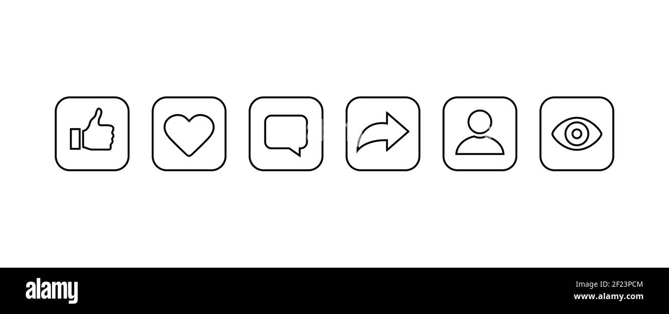 Benachrichtigungen Für Das Social Media-Netzwerk Festgelegt. Vektor EPS 10 Stock Vektor