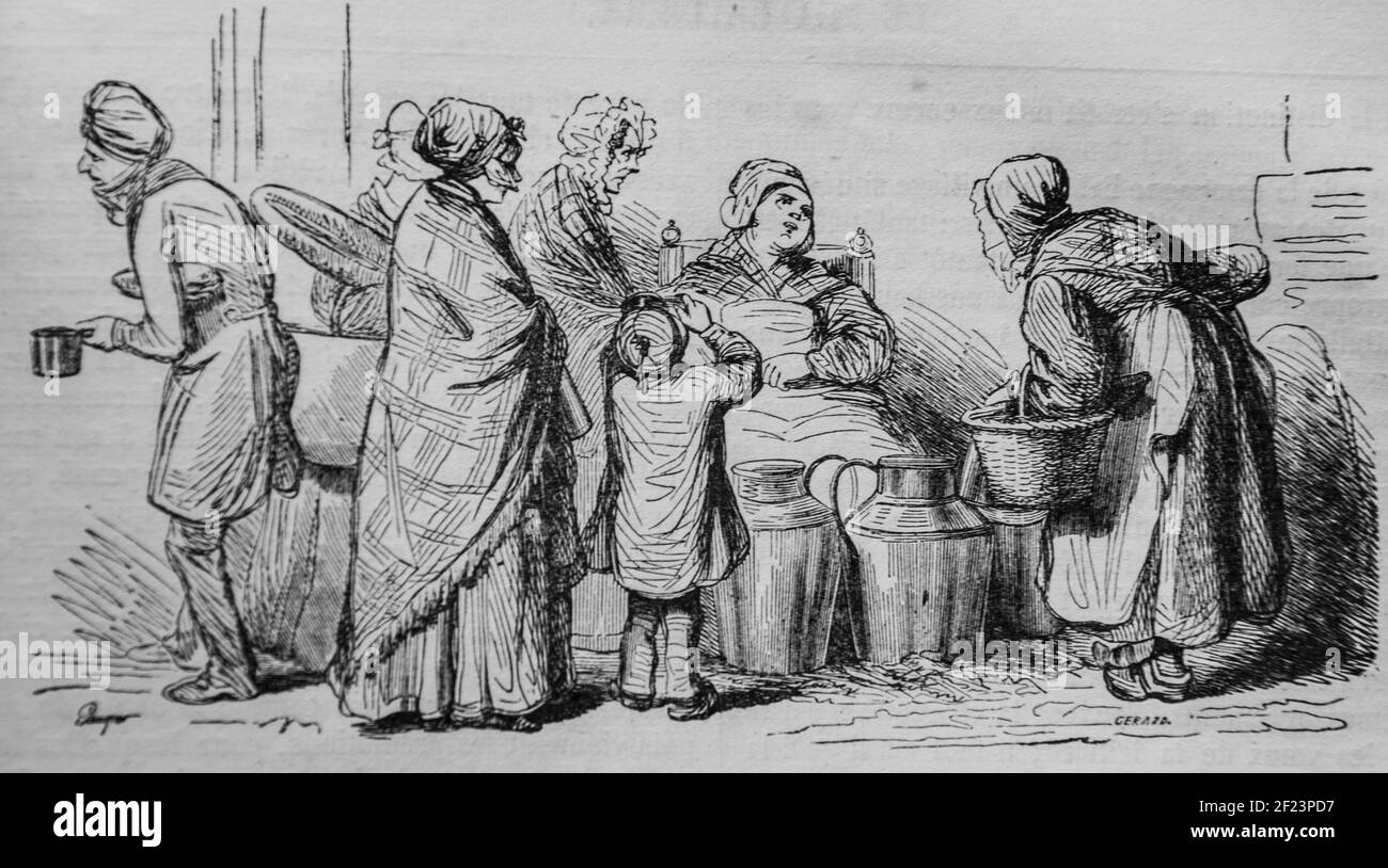 la laitiere, les français peints par eux-memes,eieur n.j. philippart 1861 Stockfoto