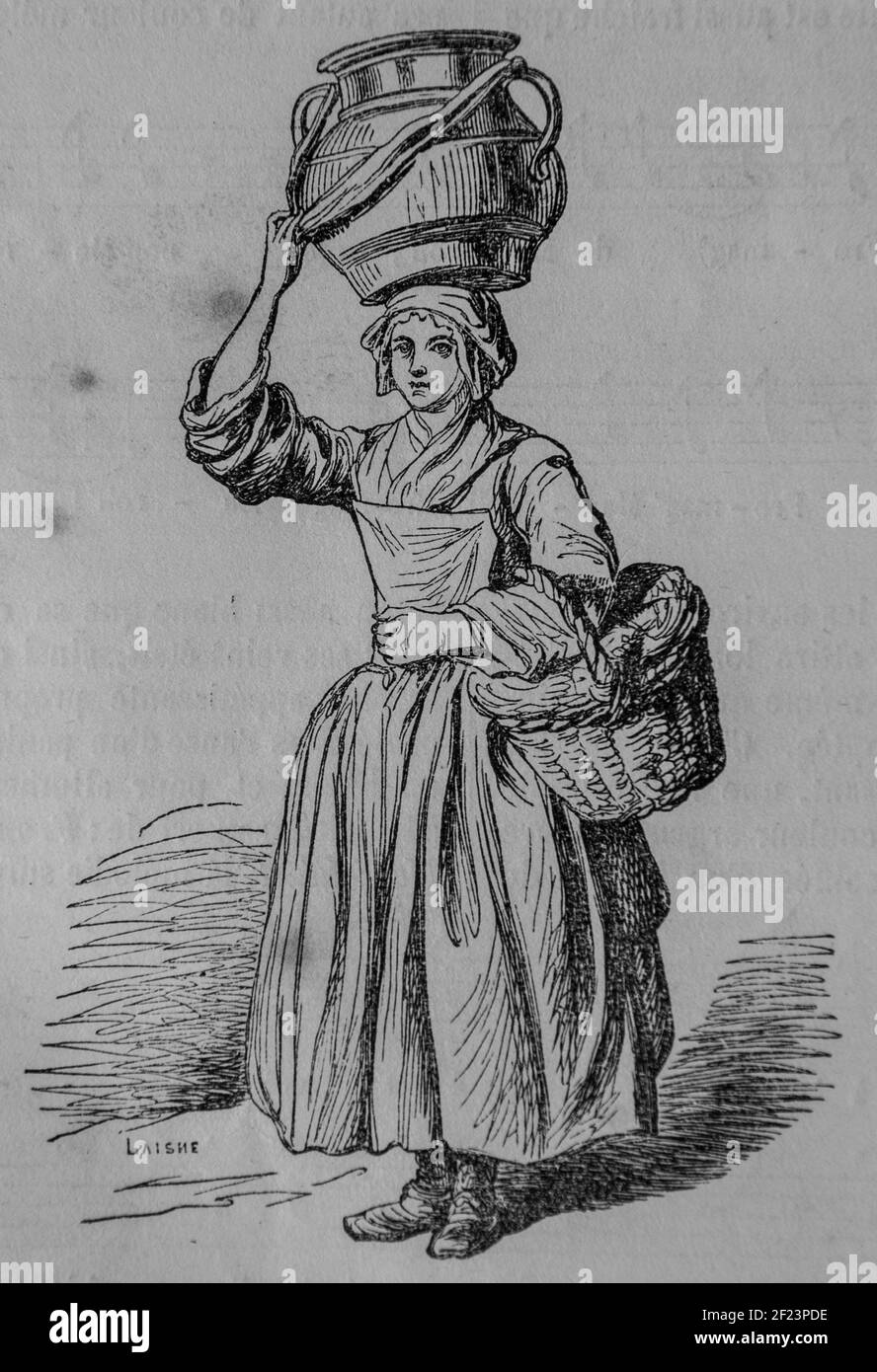 la laitiere, les français peints par eux-memes,eieur n.j. philippart 1861 Stockfoto