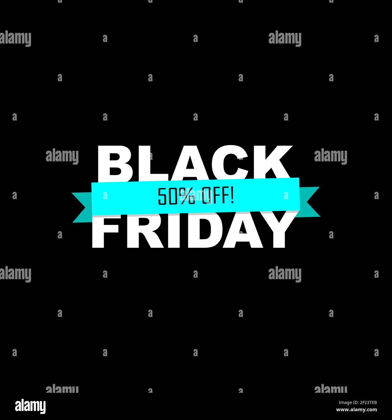 Black friday Sale Banner 50% Rabatt auf den Preis. Vektor EPS 10 Stock Vektor