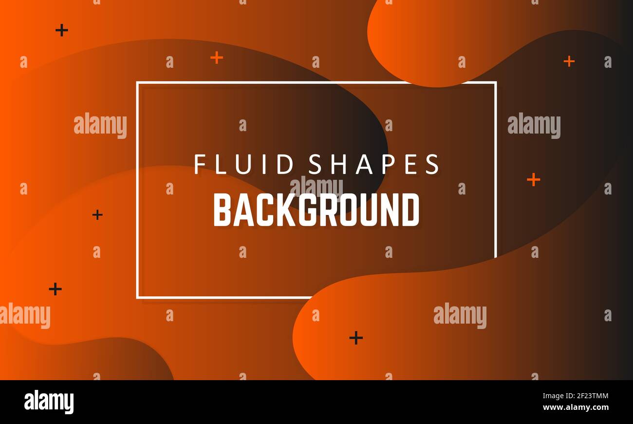 Flüssigkeit bildet Hintergrund. Dynamischer Hintergrund mit fließenden Formen Moderne Konzept Vektor-Illustration in dunkelorangen Farben. EPS 10 Stock Vektor