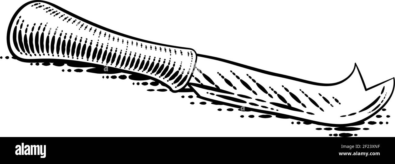 Käse Messer Illustration Vintage Holzschnitt Ätzung Stock Vektor