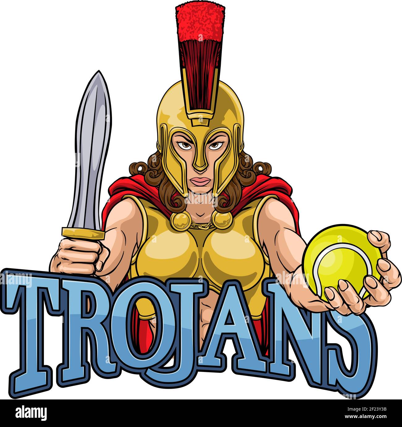 Spartan Trojan Gladiator Tennis Kriegerin Stock Vektor