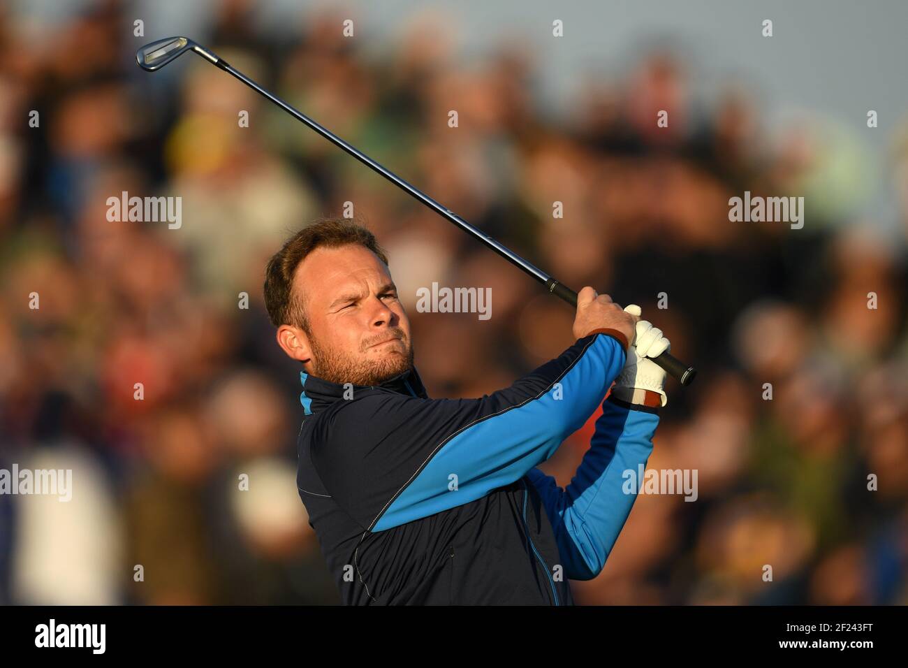 Tyrell Hatton (eng) während der samstag Morgen Fourballs Sitzung des Ryder Cup 2018, im Golf National in Saint-Quentin-en-Yvelines, Frankreich, 29. September 2018 - Foto Philippe Millereau / KMSP / DPPI Stockfoto