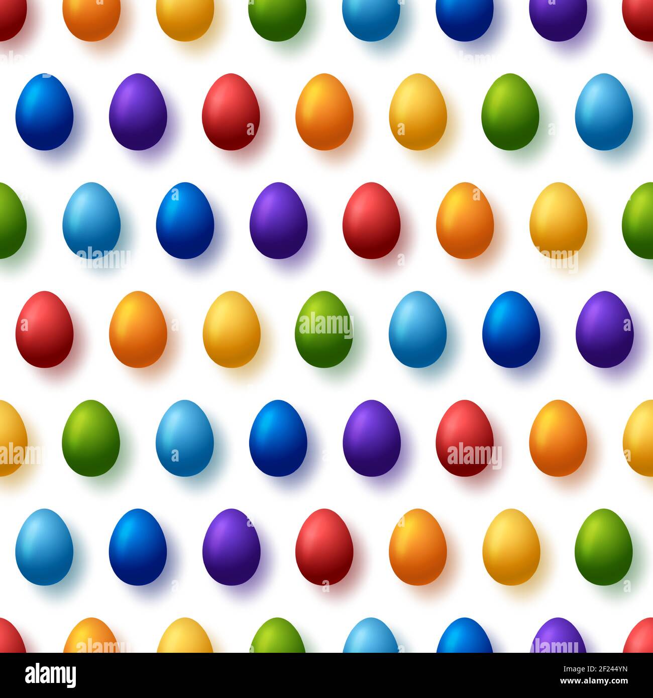 Regenbogen ostereier nahtloses Muster. Happy easter Symbole Sammlung Vektor bunte Eier. Geschenk stilisierte verschiedene farbige Eier, traditionellen Urlaub il Stock Vektor
