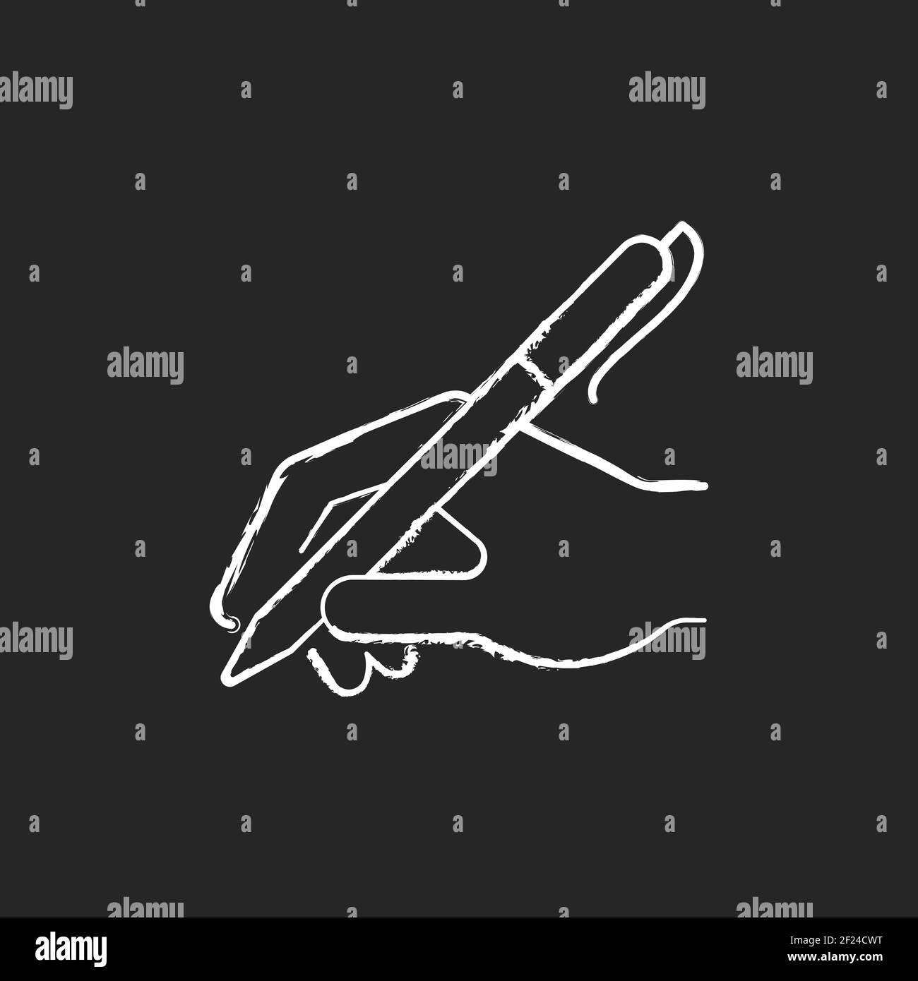 Handschrift mit Kreide weißen Symbol auf schwarzem Hintergrund Stock Vektor