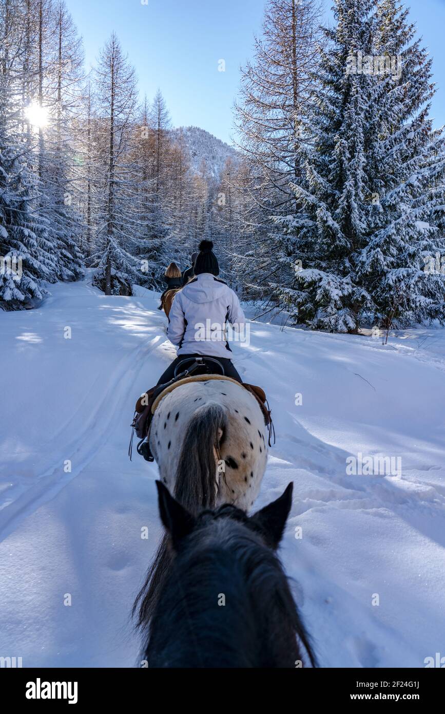 Winter in Bardonecchia, italienische Alpen Stockfoto