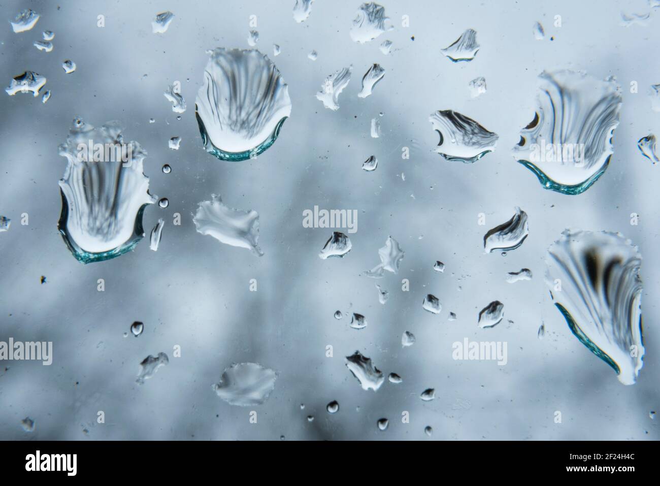 London, Großbritannien. 10. März 2021. UK Wetter: Regentropfen auf einem Fenster im Nordwesten Londons während einer Regendusche an einem nassen Tag. Die Prognose gilt für wechselhafte Bedingungen mit windigem und nassem Wetter für den Rest der Woche. Kredit: Stephen Chung / Alamy Live Nachrichten Stockfoto