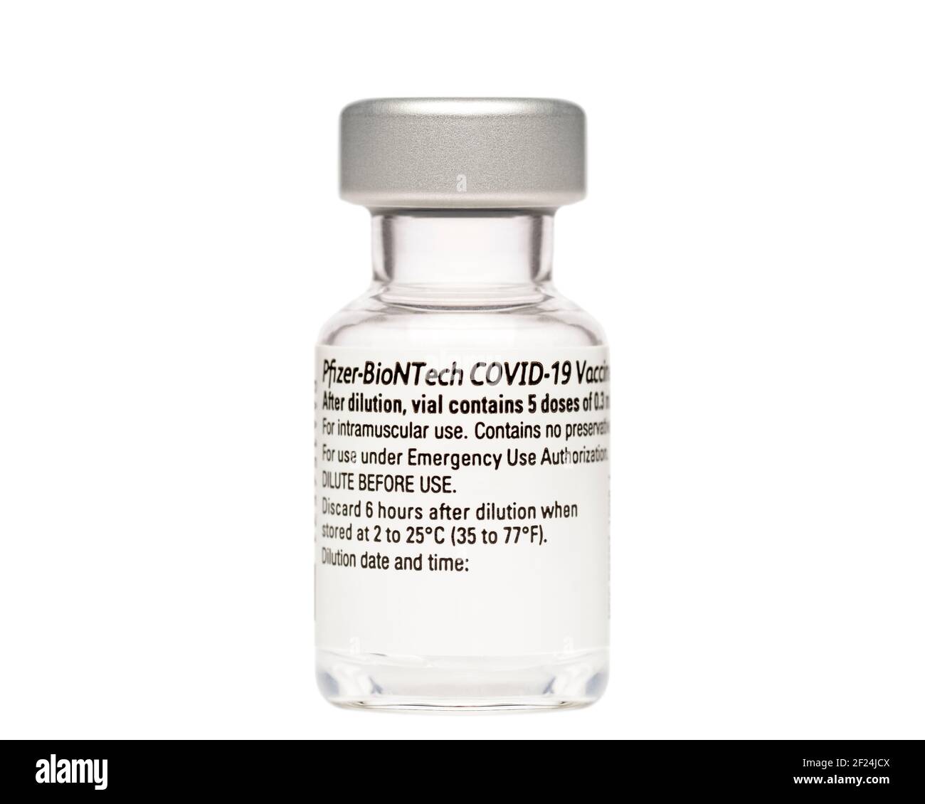 Pfizer BioNTech COVID 19-Impfstoff Stockfoto