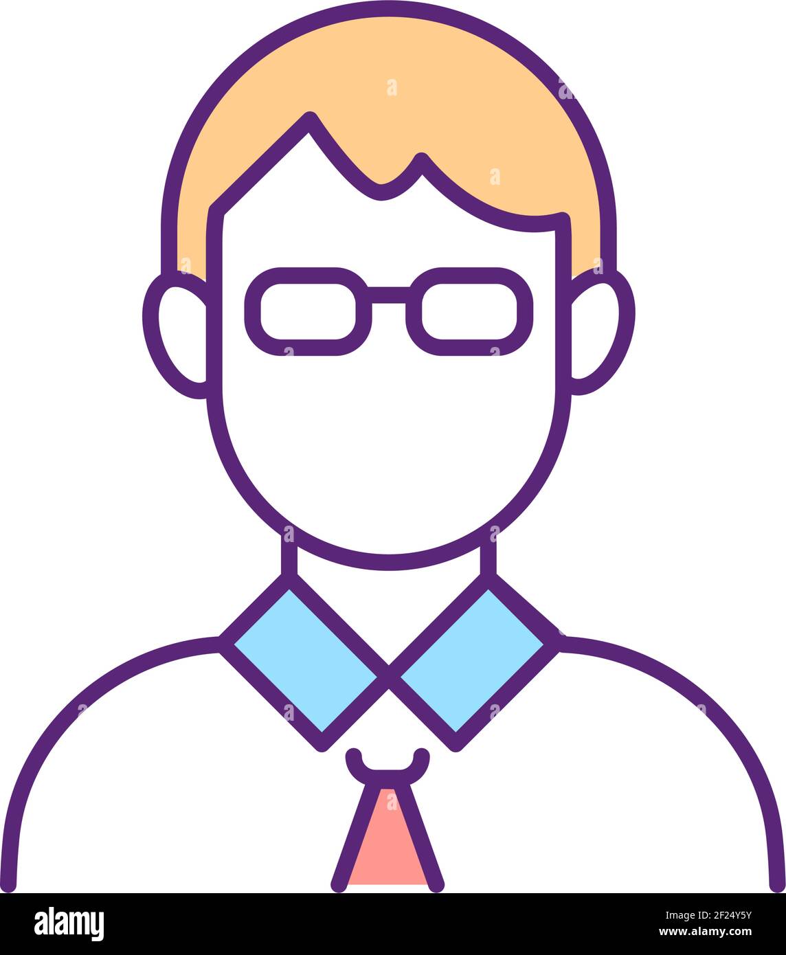 Man Avatar RGB-Farbsymbol Stock Vektor