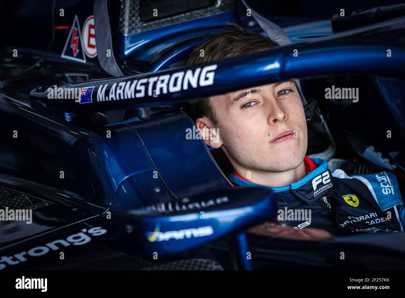 Armstrong Marcus (nzl), DAMS, Dallara F2, Portrait während des Vorsaison-Tests der FIA Formel 2 2021 vom 8. Bis 10. März 2021 auf dem Bahrain International Circuit, in Sakhir, Bahrain - Foto Sebastiaan Rozendaal / Dutch Photo Agency / DPPI / LiveMedia Stockfoto