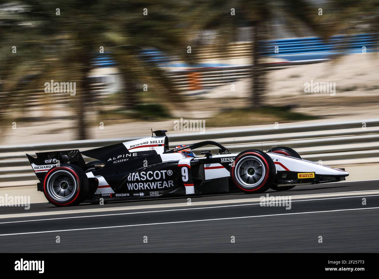 09 Lundgaard Christian (dnk), ART Grand Prix, Dallara F2, Aktion während des Vorsaison-Tests der FIA Formel 2 2021 vom 8. Bis 10. März 2021 auf dem Bahrain International Circuit, in Sakhir, Bahrain - Photo Diederik van der Laan / Dutch Photo Agency / DPPI / LiveMedia Stockfoto