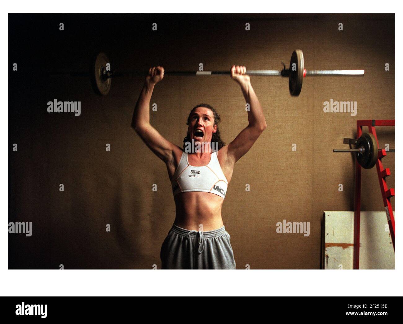 Jane Couch Januar 2000 Weltmeister Boxer im Training bei Ihr Fitnessstudio in der Nähe von Bristol Stockfoto