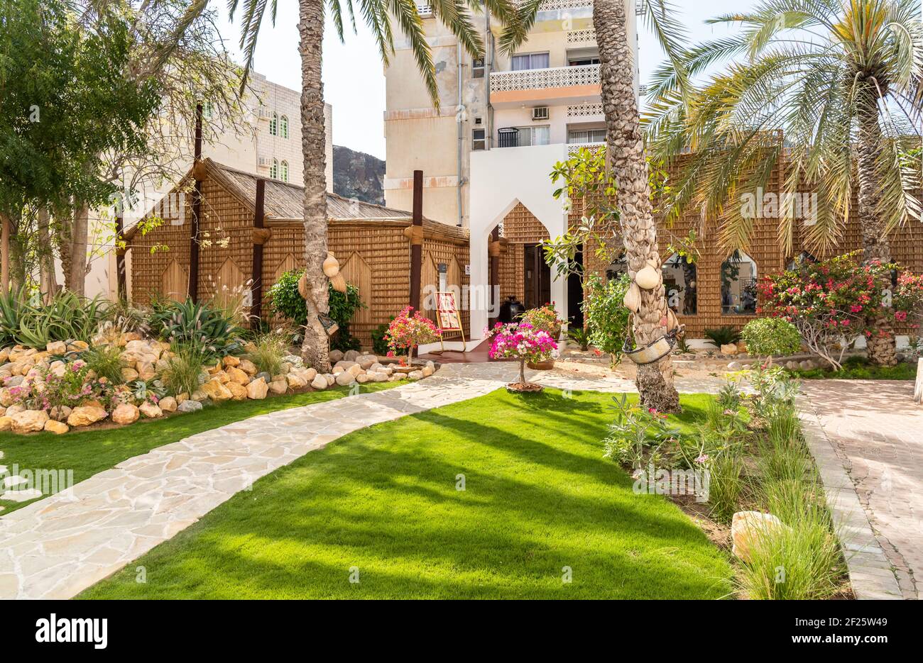 Garten des Bait Al Zubair Museums im alten Maskat sultanat Oman Stockfoto