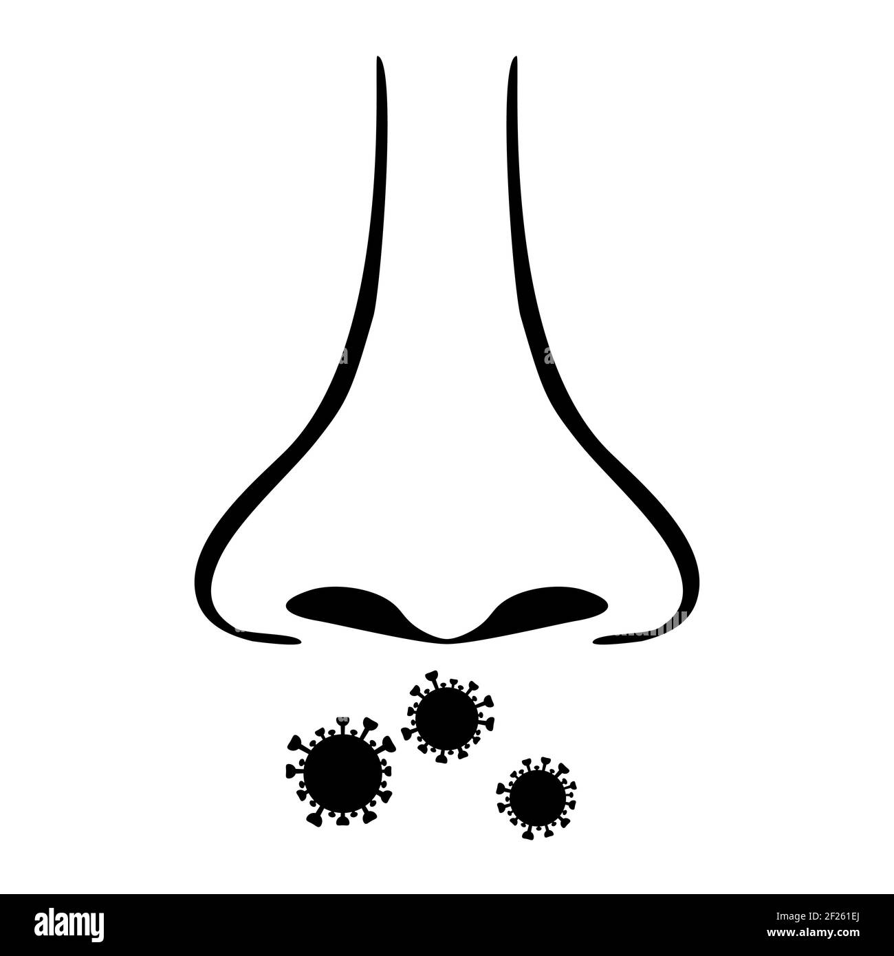 Nase und Virus einfaches Vektor-Symbol Stock Vektor