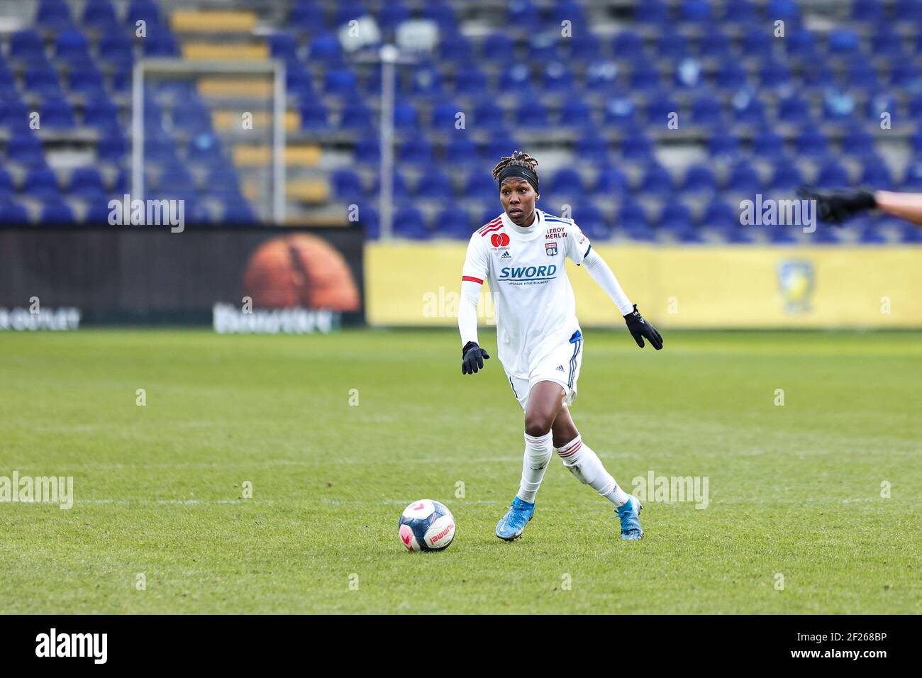 Brondby, Dänemark. März 2021, 10th. Kadeisha Buchanan (21) von Olympique Lyon gesehen während der UEFA Women's Champions League Spiel zwischen Brondby IF und Olympique Lyon im Brondby Stadion in Broendby, Dänemark. (Foto Kredit: Gonzales Foto/Alamy Live News Stockfoto