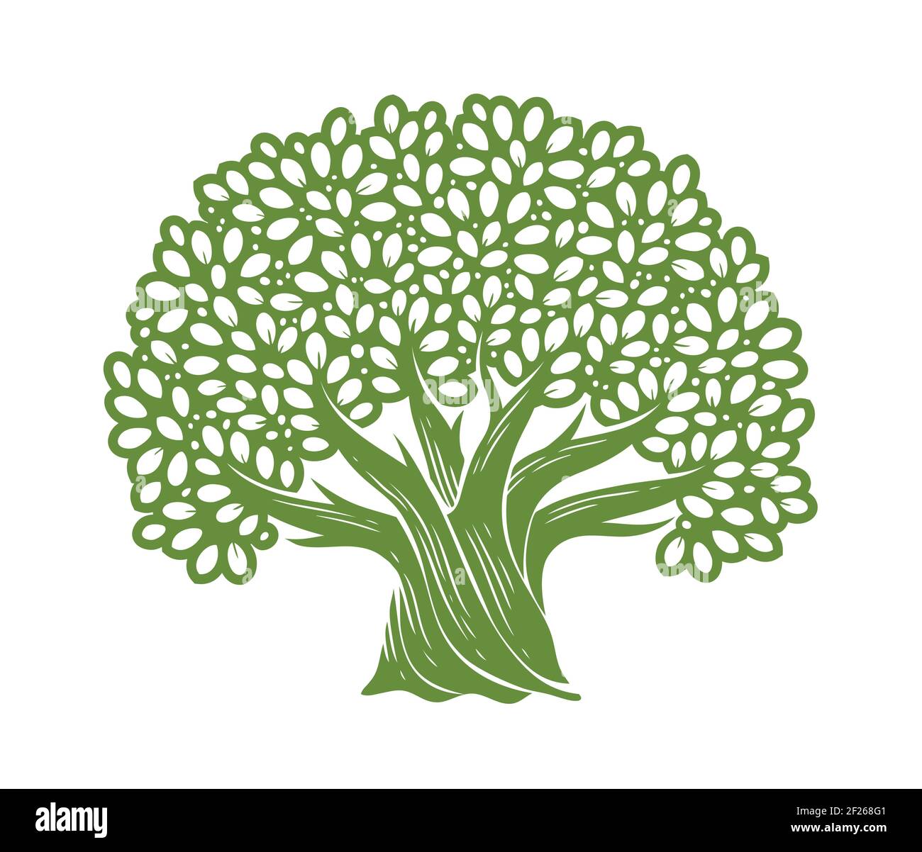 Struktursymbol. Dekorative Eiche mit Blättern Vektor-Illustration Stock Vektor