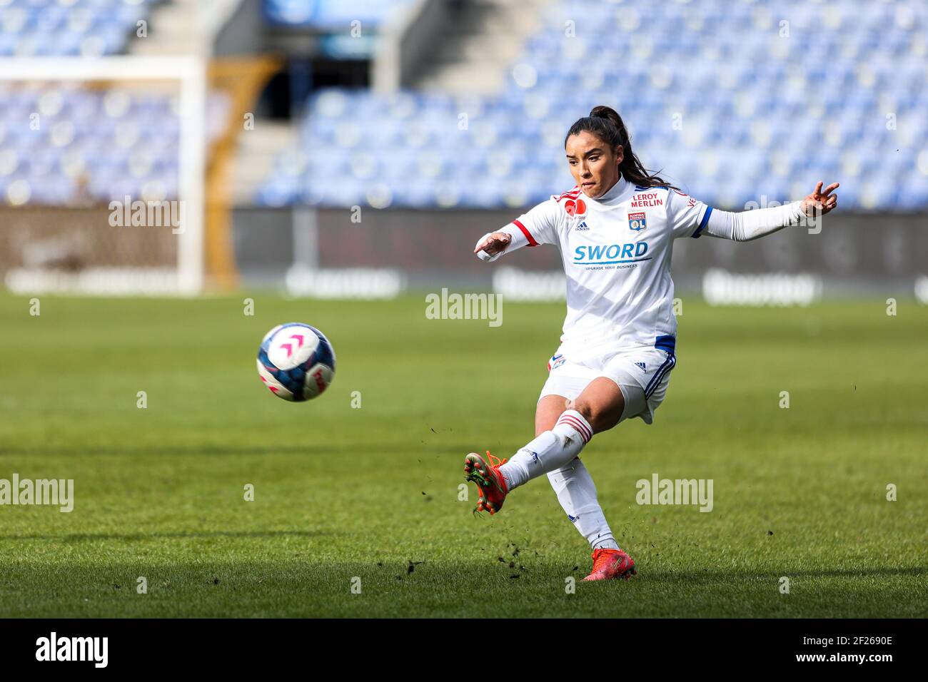 Brondby, Dänemark. März 2021, 10th. Sakina Karchaoui (26) von Olympique Lyon während des UEFA Women's Champions League-Spiels zwischen Brondby IF und Olympique Lyon im Brondby Stadion in Broendby, Dänemark. (Foto Kredit: Gonzales Foto/Alamy Live News Stockfoto