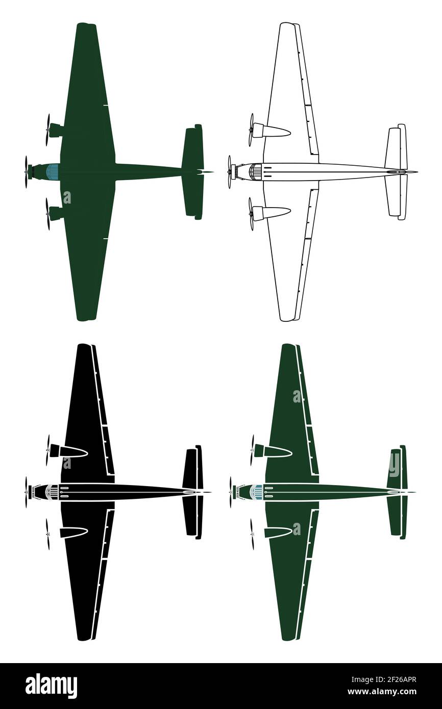 Ju 52 in Draufsicht Stock Vektor