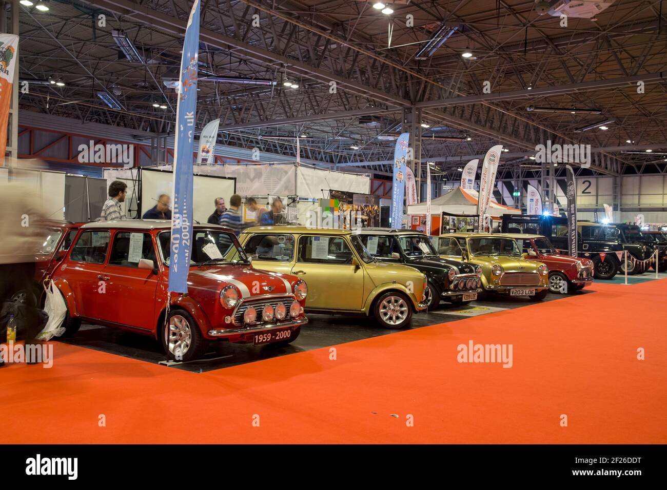 Mini-Club-Ständer. Auf der NEC Classic Car Show in Großbritannien zu sehen Stockfoto