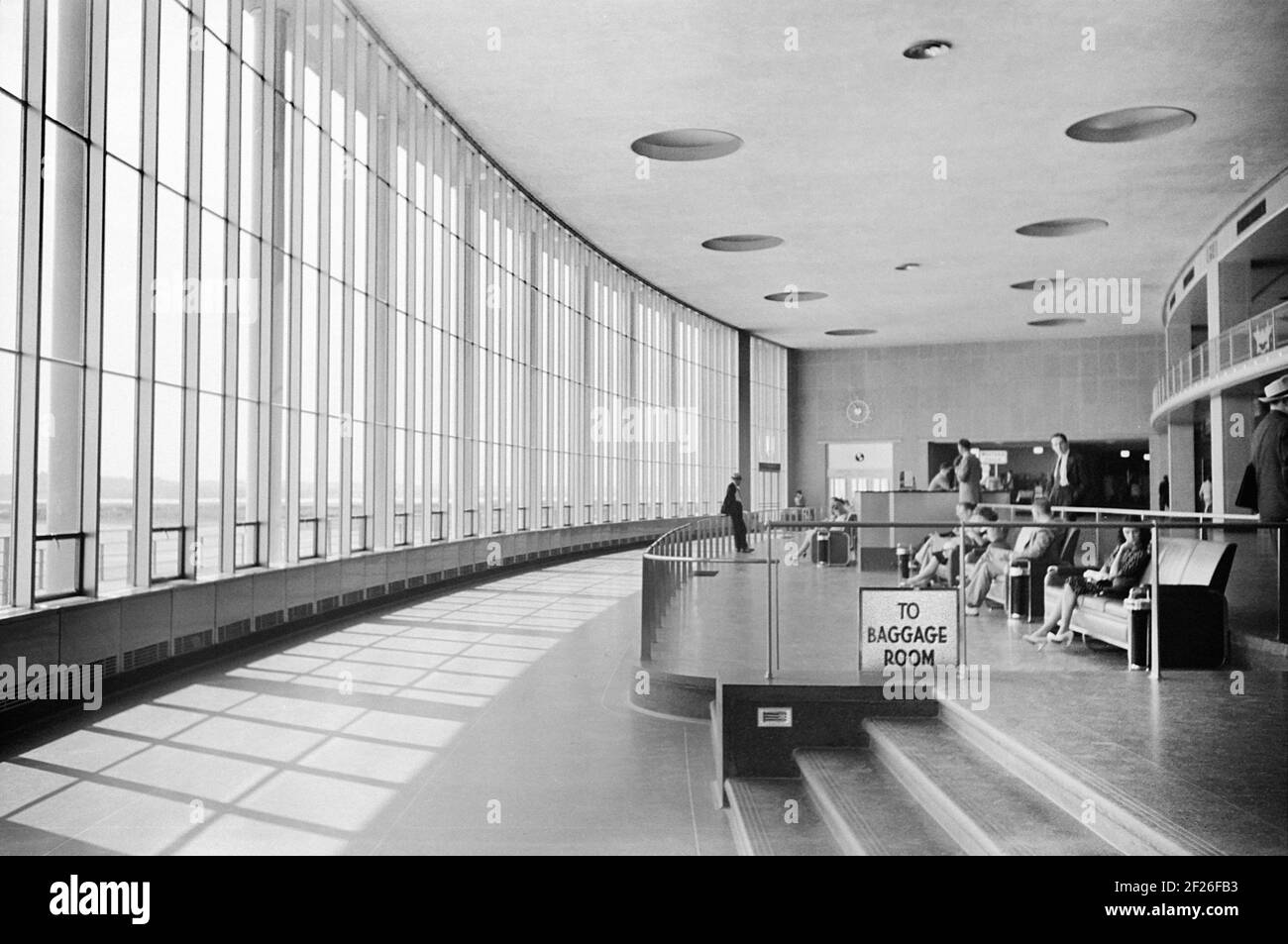 Hauptwartbereich, Stadtflughafen, Washington, D.C., USA, Jack Delano, U.S. Office of war Information, Juli 1941 Stockfoto