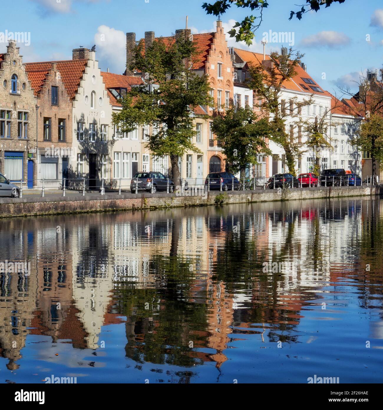 Ansicht an einem Kanal in Brügge Stockfoto