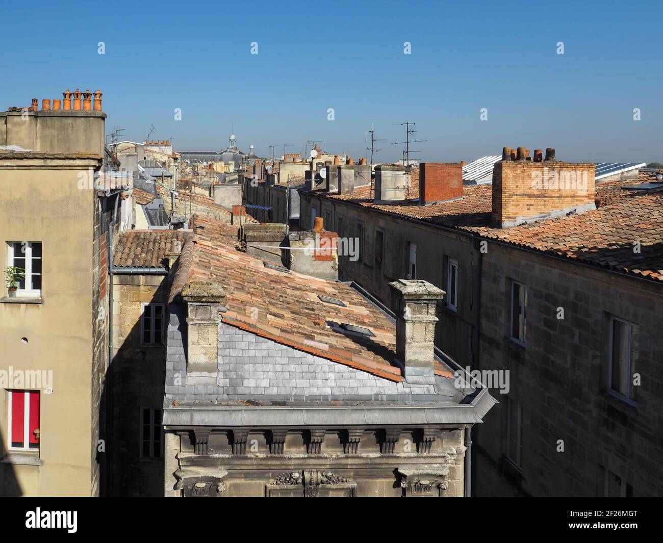 Blick vom Porte Cailhau (Palace Gate) in Bordeaux Stockfoto