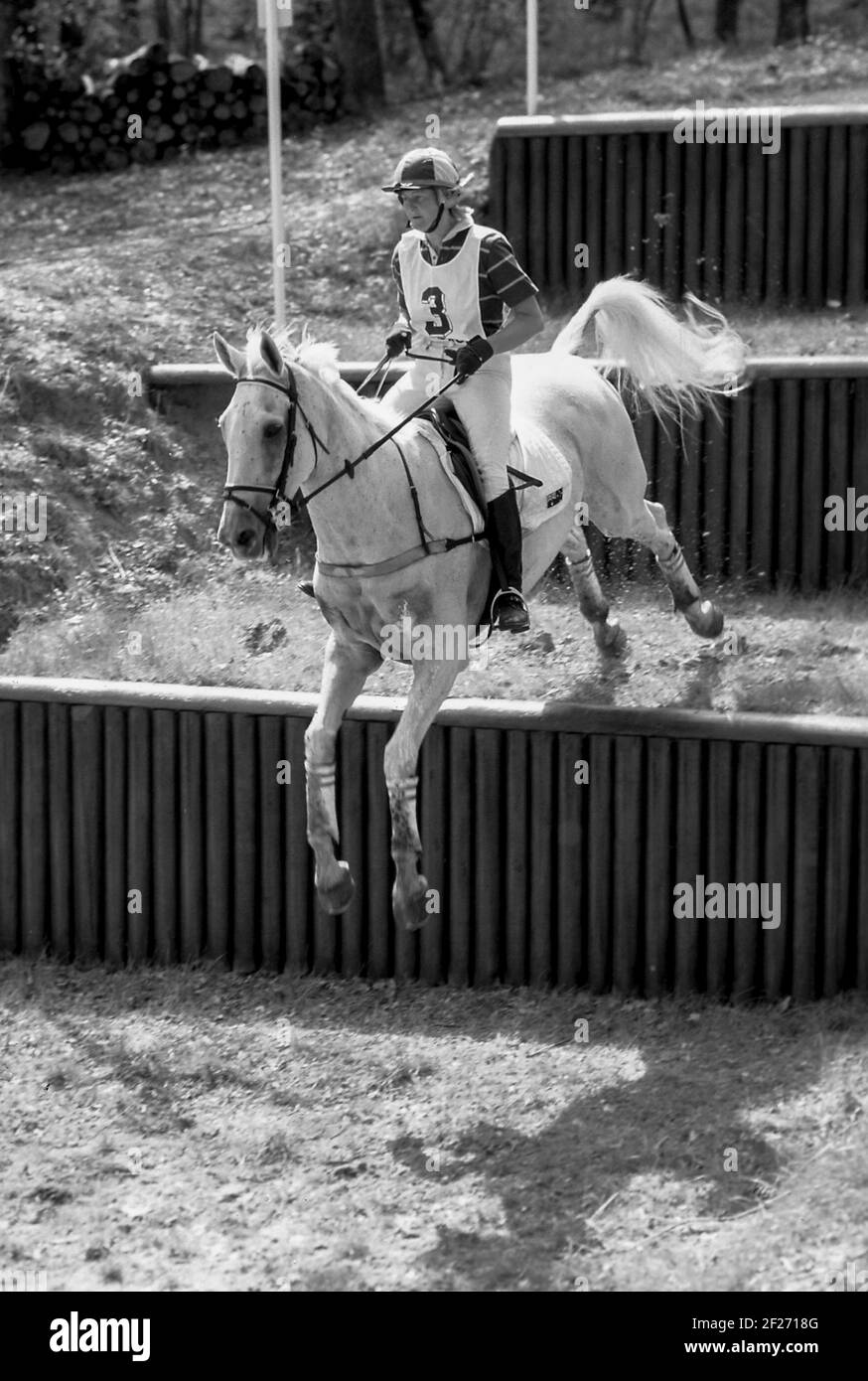 CCI Saumur 1994, Gill Rolton aus Australien auf der Peppermint Grove während des Cross Country of the Three Day Events Stockfoto