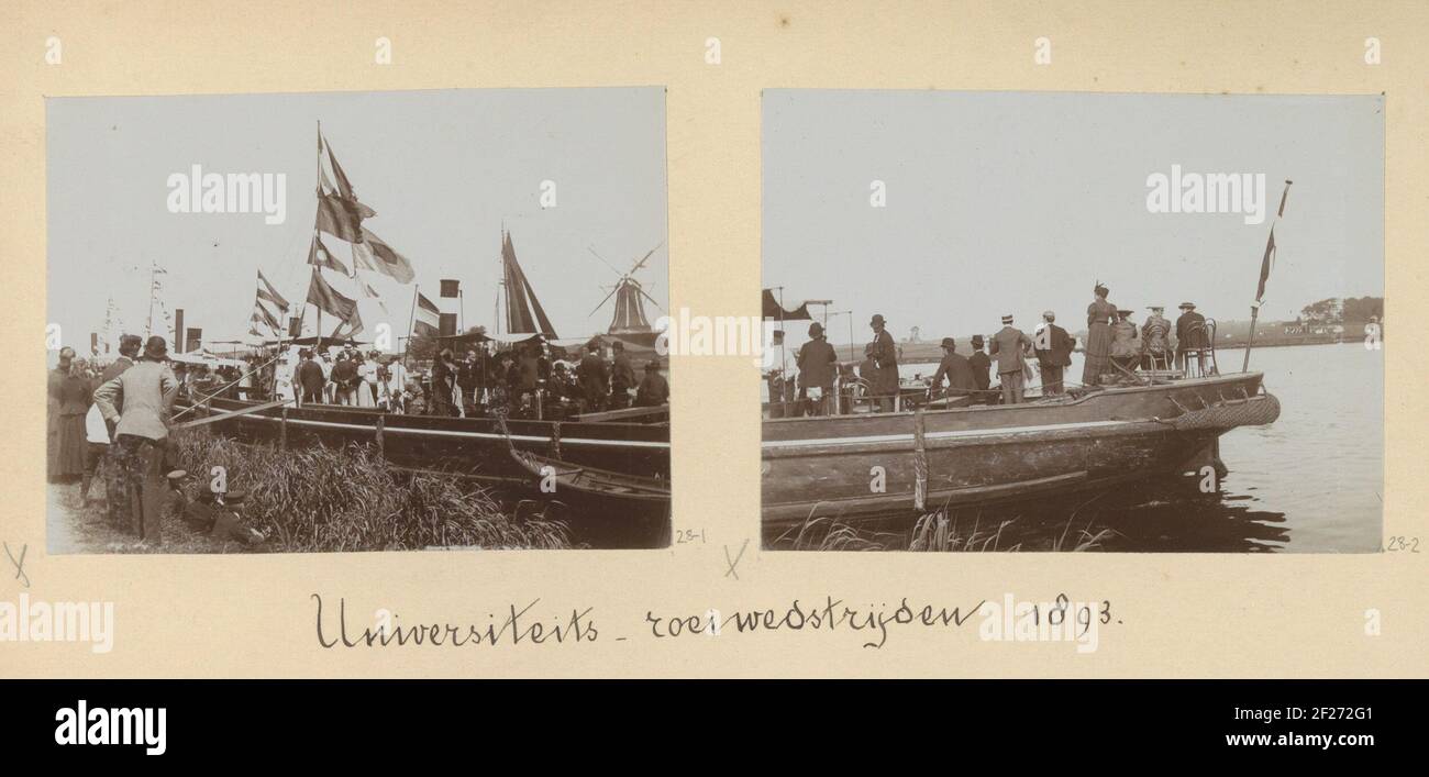 Universitätsroeiwedstrijd.Foto 1 auf Albumblad 28 AUS DEM ALBUM 'Amsterdam 1890-1894'. Stockfoto