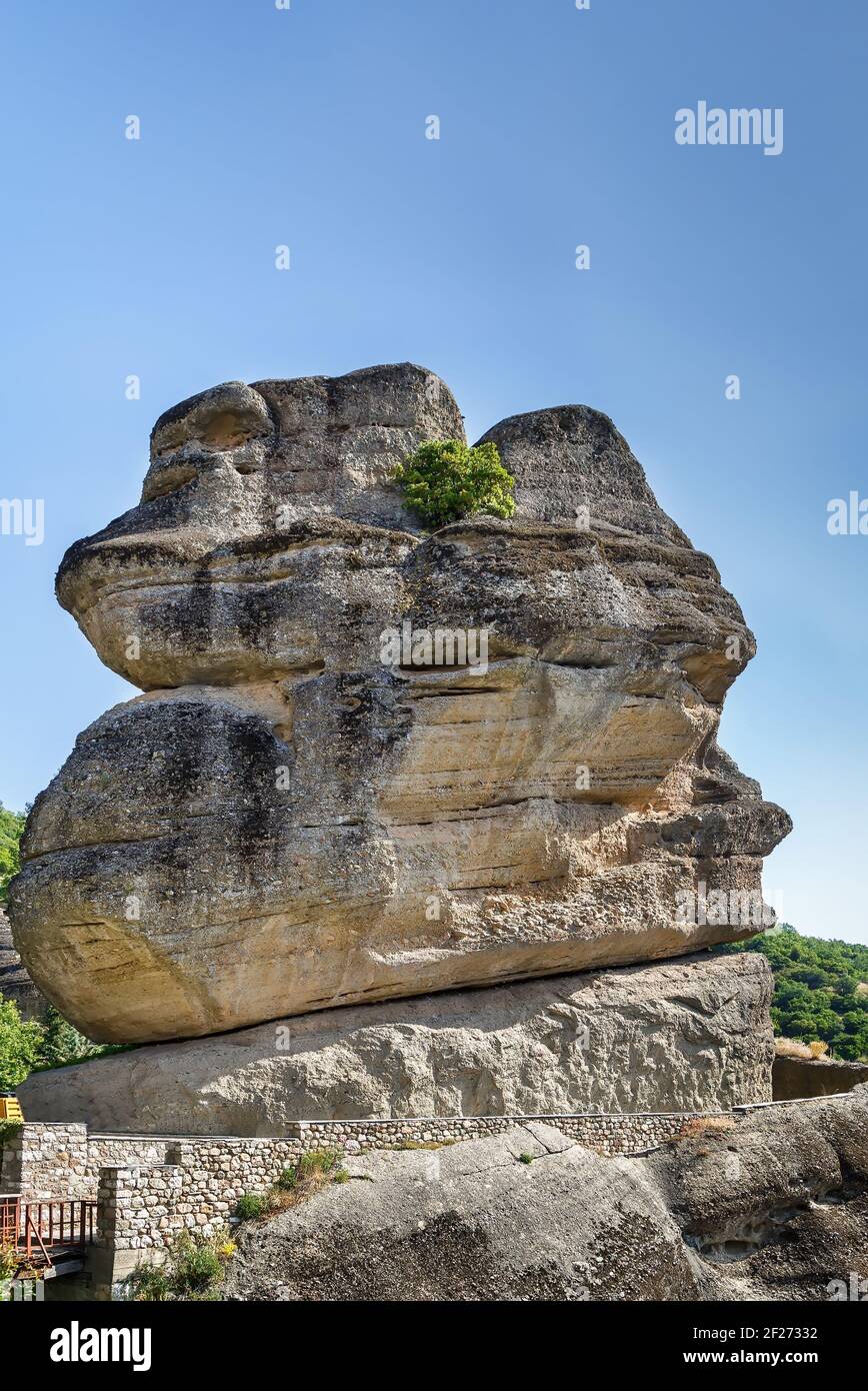 Großer Stein in Meteora, Griechenland Stockfoto