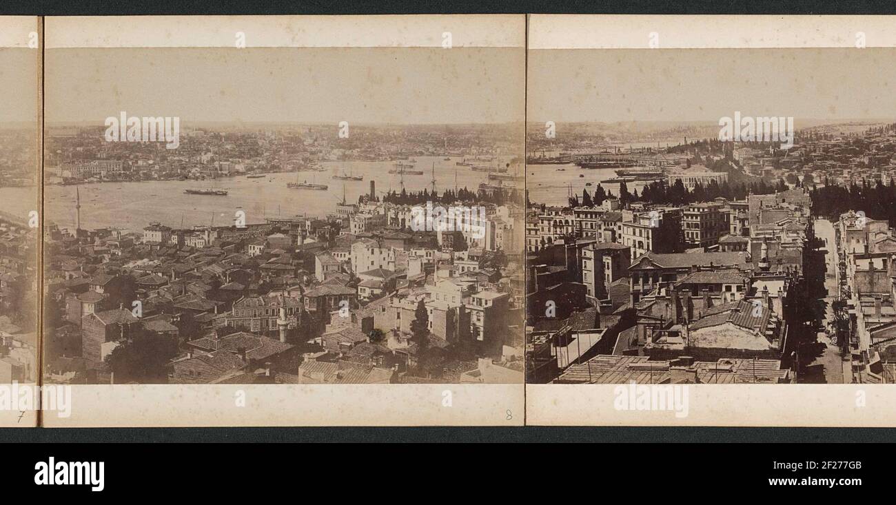 Ansicht der Stadtteile von Istanbul und den Ufern des Goldenen Hoorn.Teil oder Panorama oder Istanbul und der Bosporus, Foto 8 oder 10. Stockfoto
