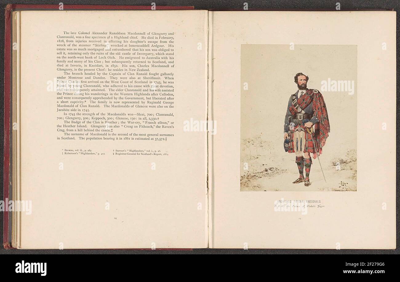 Fotowiedergabe einer Zeichnung eines Porträts von Archibald Fraser MacDonald, der Jäger von wahrscheinlich Albert Edward; Archibald Fraser MacDonald, H.R.H. der Prinz von Wales Jäger .. Stockfoto