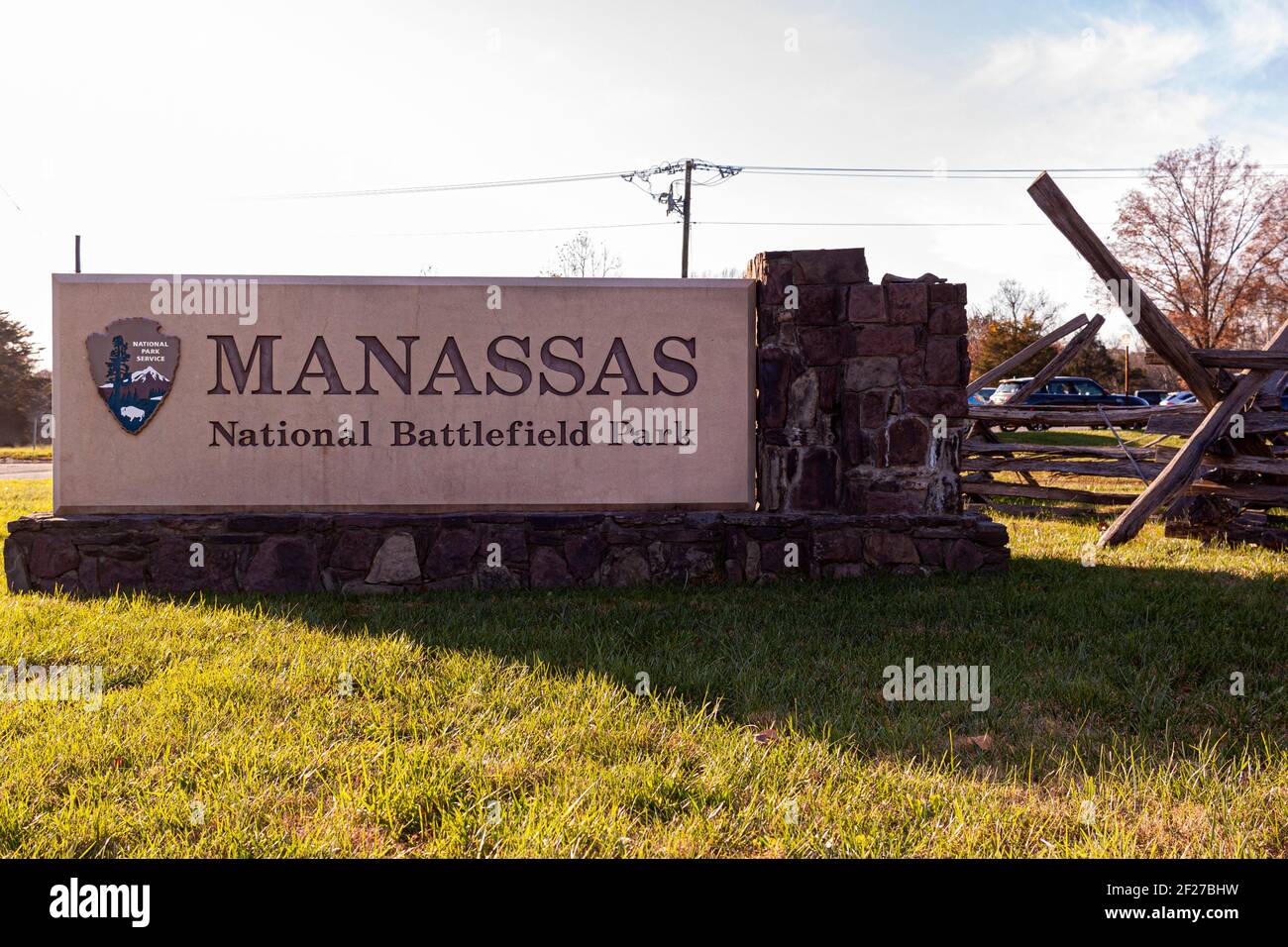 Virginia Manassas National Battlefield Park befindet sich am Ort der blutigen Bull Run Schlachten zwischen Union und konföderierten Armeen während des Bürgerkrieges. Stockfoto