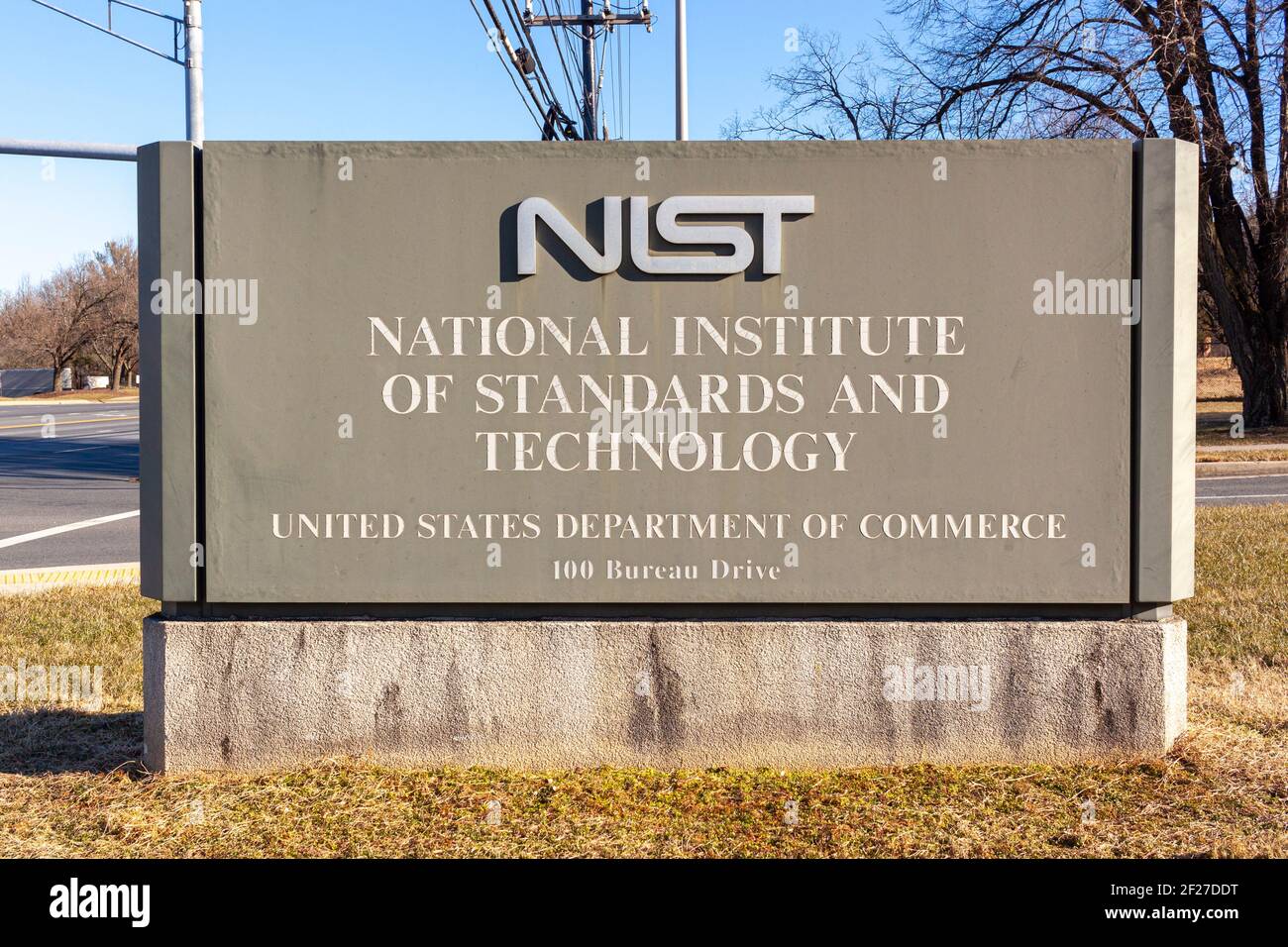 Gaithersburg, MD, USA 01-30-2021: Eingang zum Gaithersburg Campus des National Institute of Standards and Technology ( NIST ), einem Physikalischen Institut Stockfoto