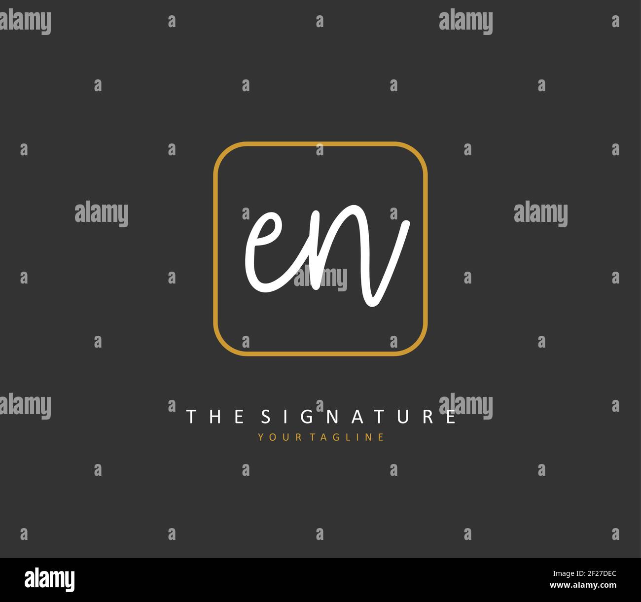 E N EN Anfangsbuchstabenhandschrift und Signaturlogo. Ein Konzept handschriftlich Initiallogo mit Template-Element. Stock Vektor