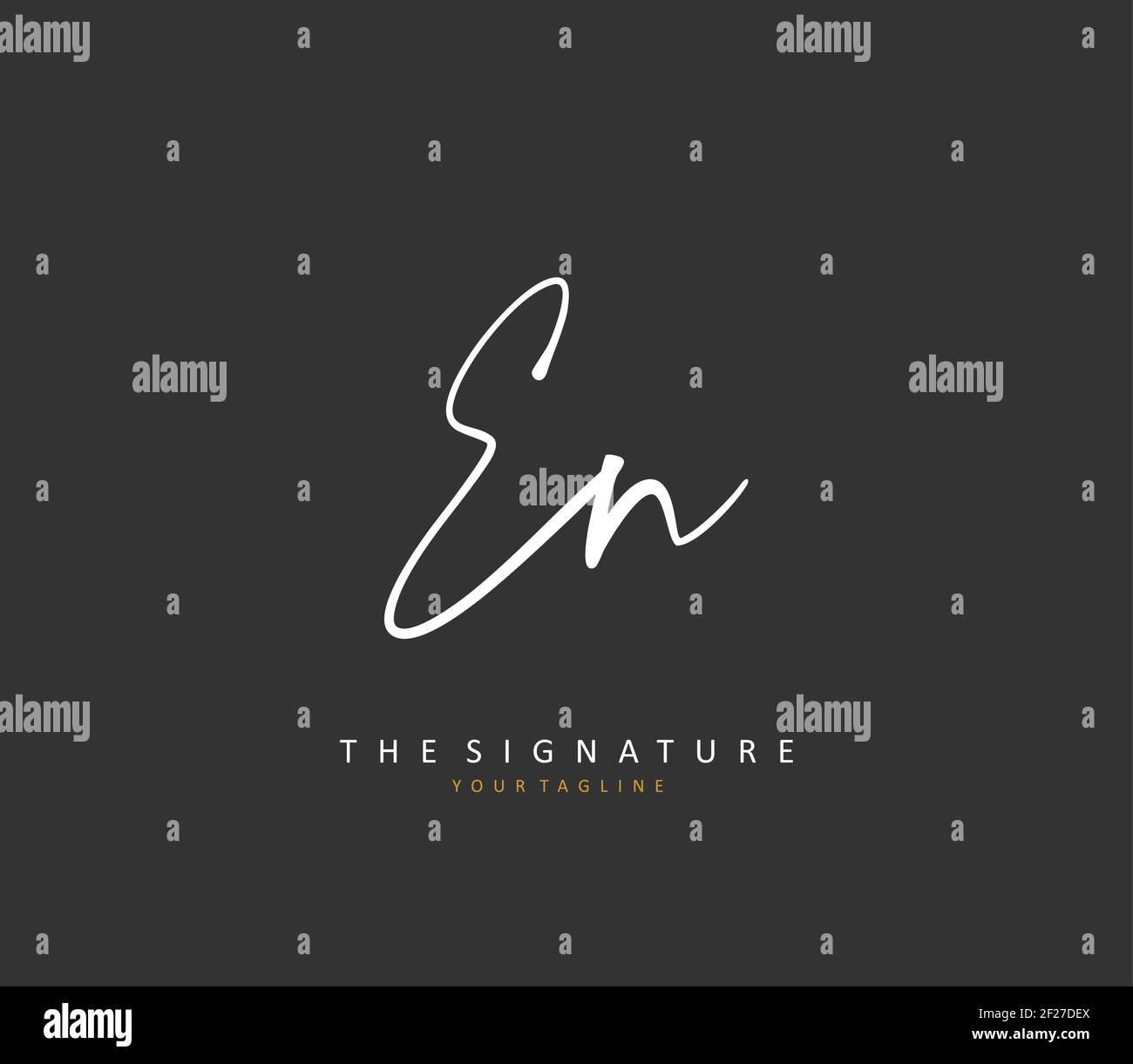E N EN Anfangsbuchstabenhandschrift und Signaturlogo. Ein Konzept handschriftlich Initiallogo mit Template-Element. Stock Vektor