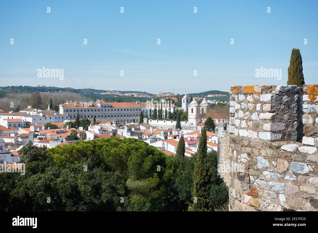 Vila Vicosa Schlossansicht in alentejo, Portugal Stockfoto