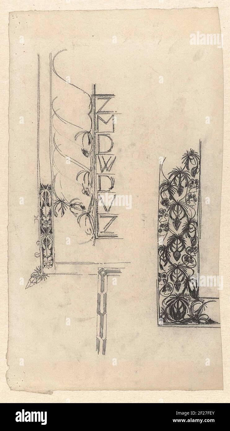 Design für Kalender von 1901: Zierrand .. Stockfoto