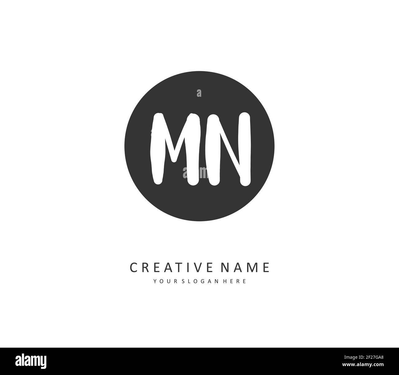 M N MN Initial Letter Handschrift und Unterschrift Logo. Ein Konzept handschriftlich Initiallogo mit Template-Element. Stock Vektor