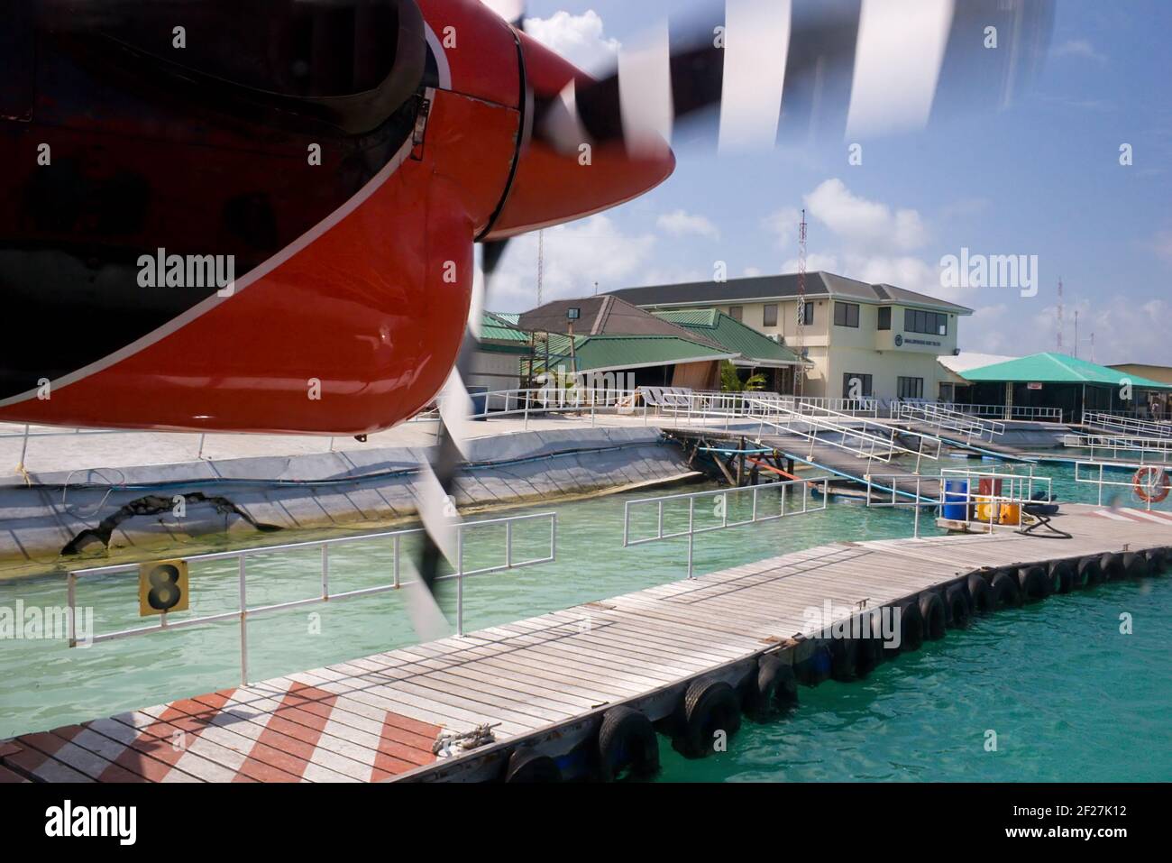 Vor dem Abflug am Flughafen Stockfoto