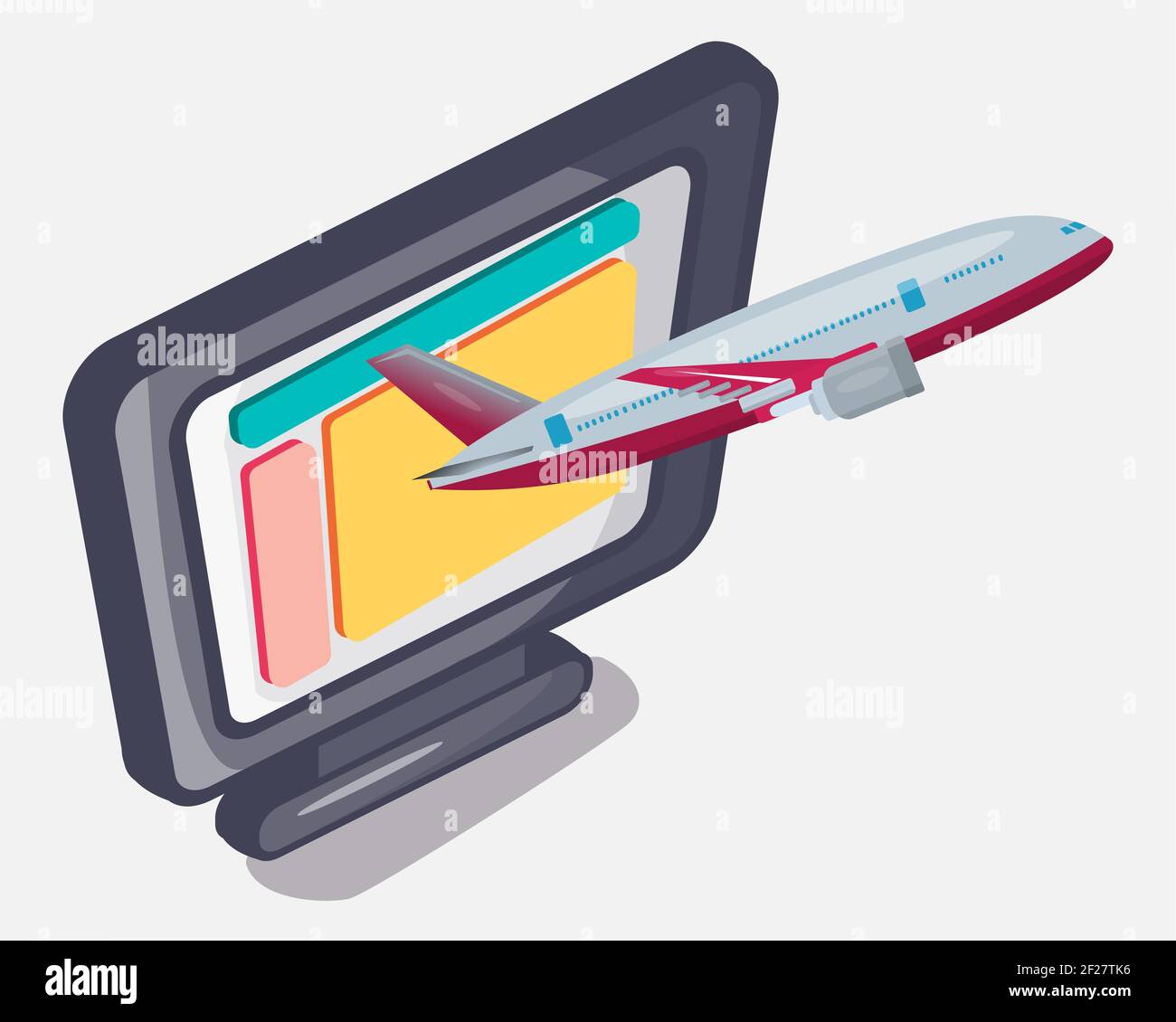 Abbildung des Symbolsymbols auf der Website für Flugbuchungen Stock Vektor