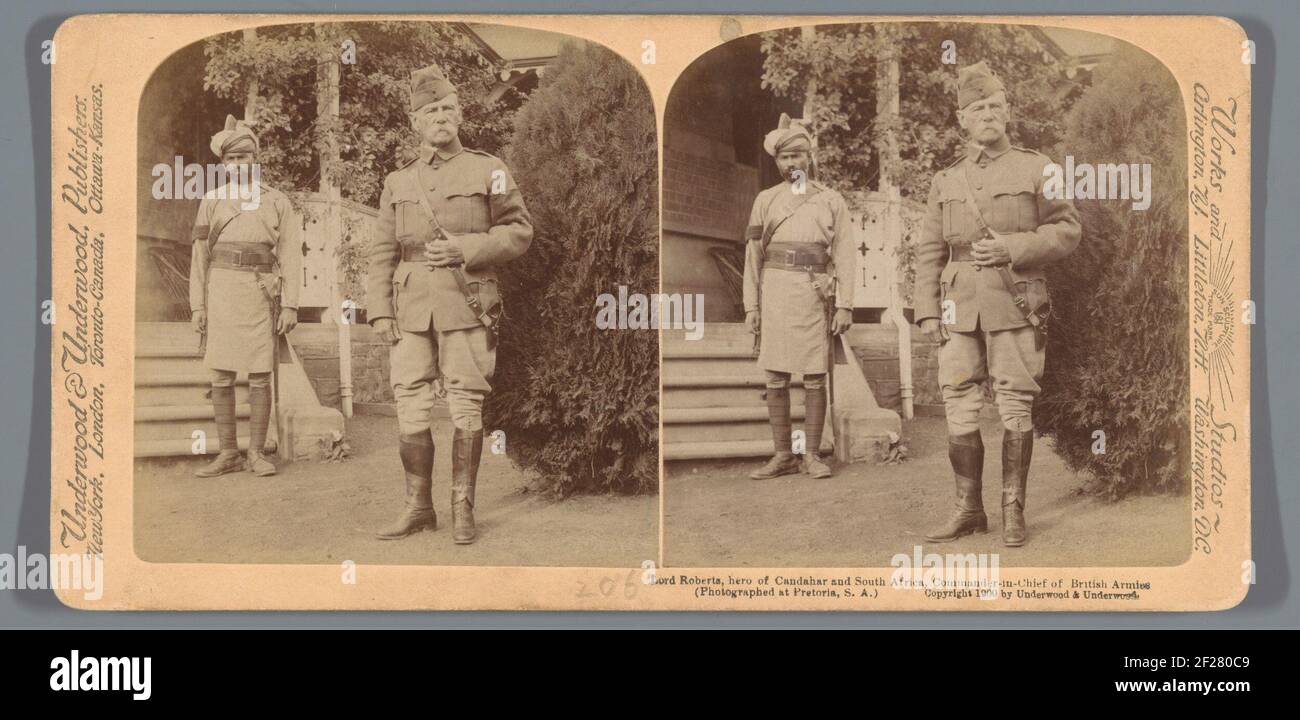 Portret van Frederick Sleigh Roberts in Pretoria; Lord Roberts, Held von Candahar und Südafrika, Oberbefehlshaber der britischen Armeen (fotografiert in Pretoria, S.A.). Stockfoto