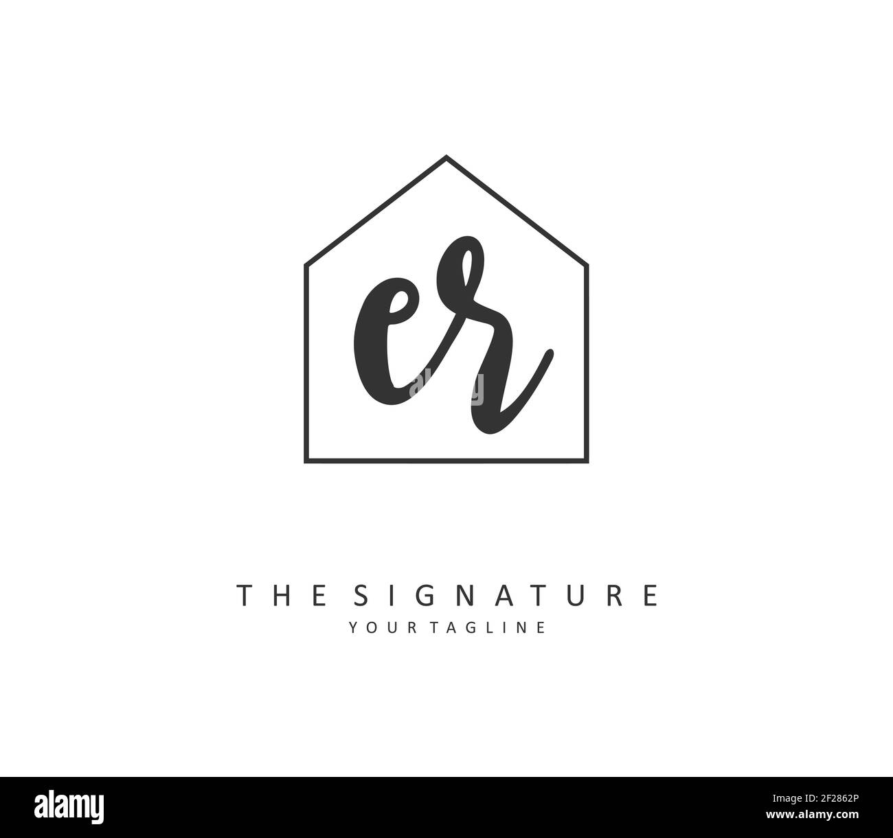 ER Anfangsbuchstabe Handschrift und Unterschrift Logo. Ein Konzept handschriftlich Initiallogo mit Template-Element. Stock Vektor
