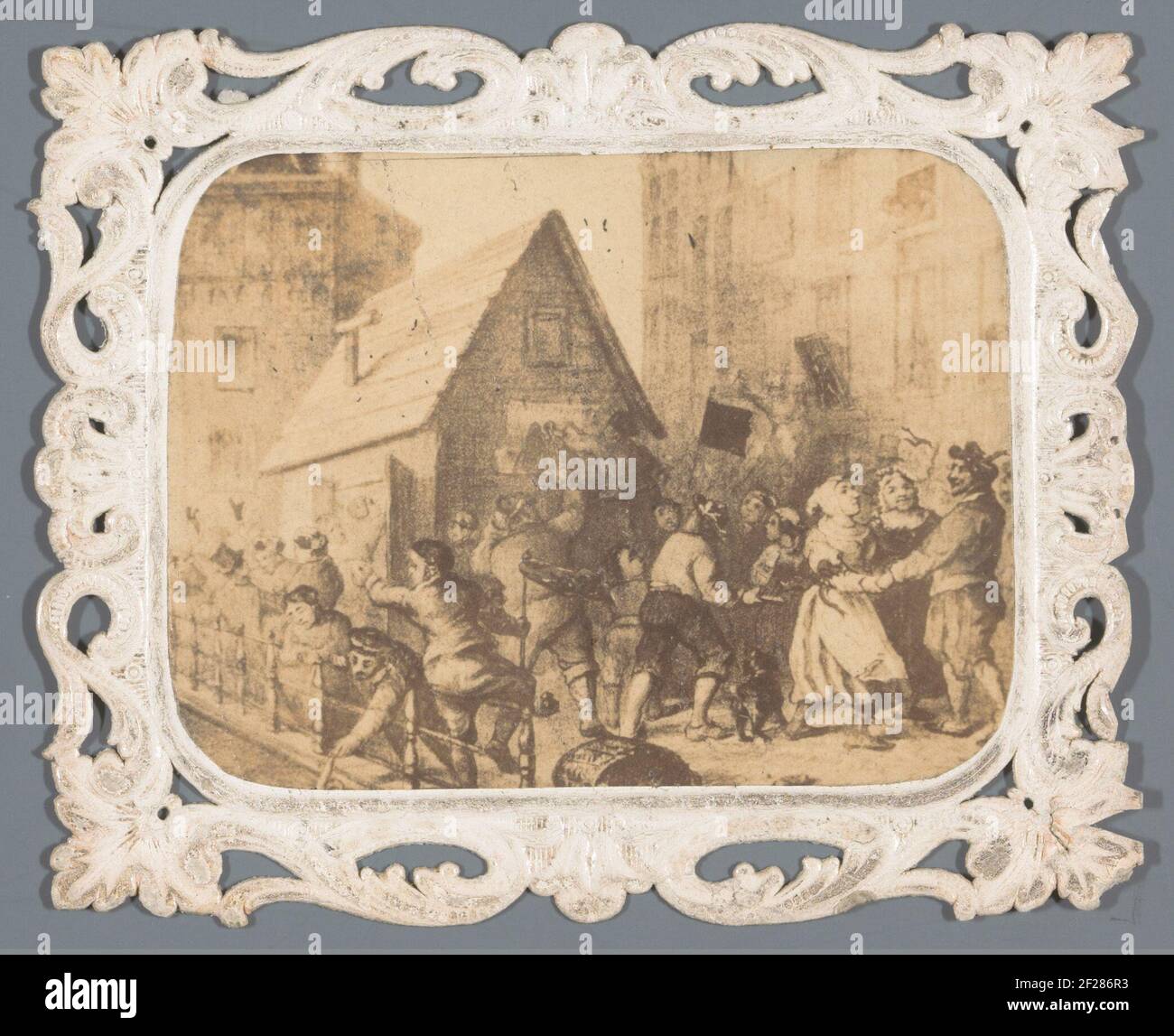 Fotoproduktion eines Gemäldes, die eine Party-Unternehmen auf der Straße .. Stockfoto