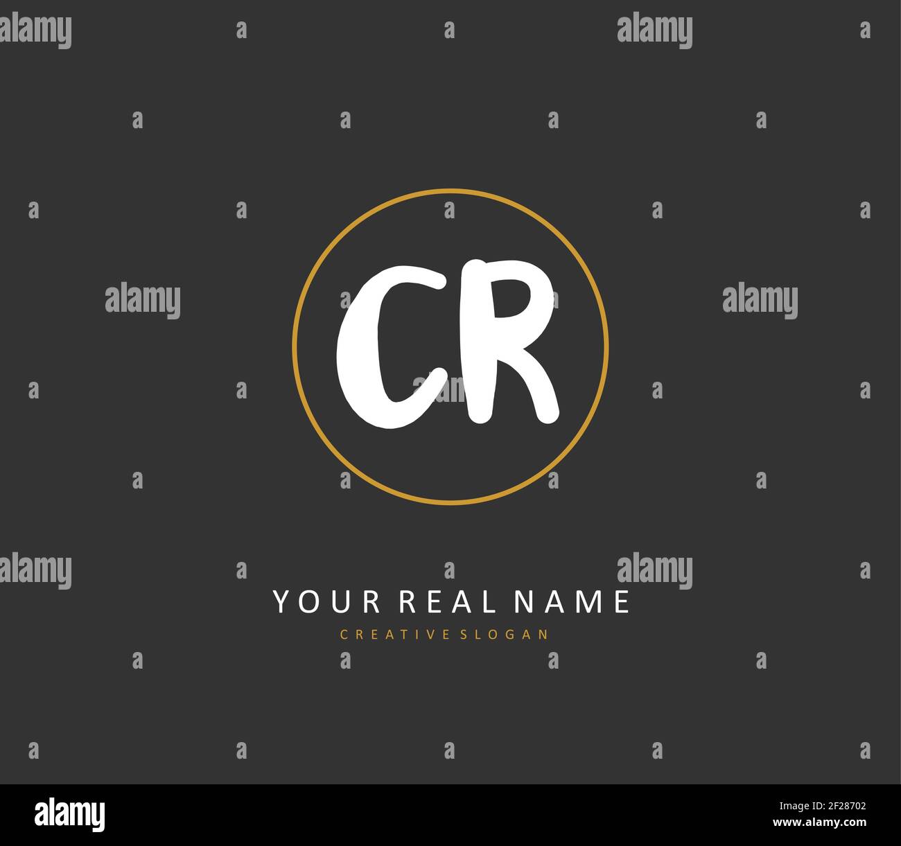 CR Initial Letter Handschrift und Unterschrift Logo. Ein Konzept handschriftlich Initiallogo mit Template-Element. Stock Vektor