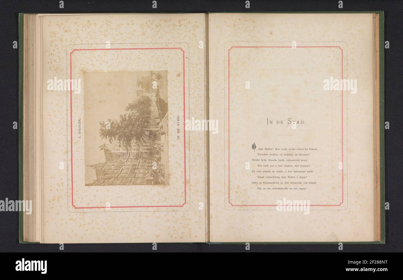 Fotoproduktion eines Gemäldes, das ein Gesicht auf einer Straße entlang eines Kanals darstellt; in der Stadt.. Stockfoto