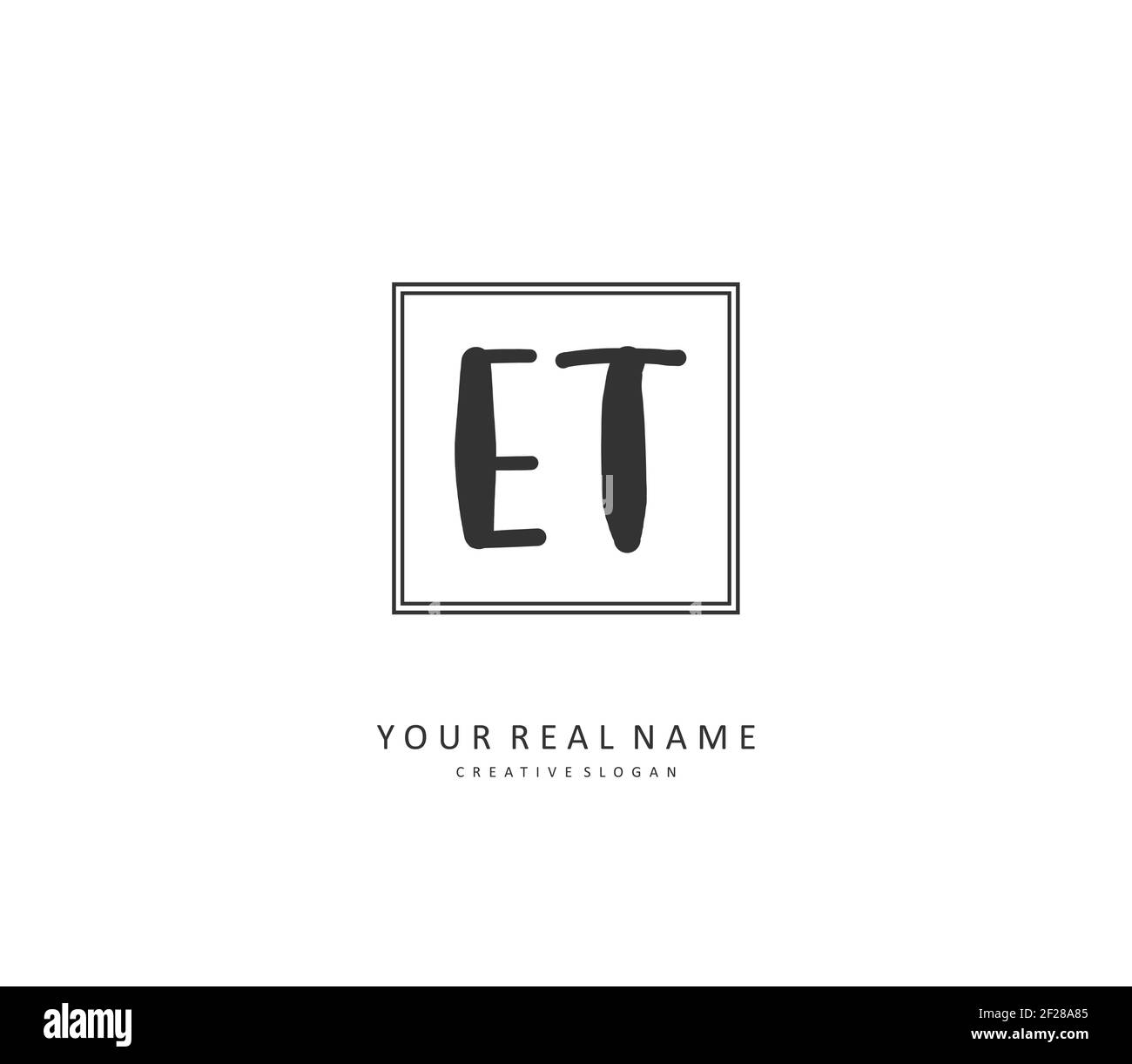 E T ET Anfangsbuchstabenhandschrift und Signaturlogo. Ein Konzept handschriftlich Initiallogo mit Template-Element. Stock Vektor